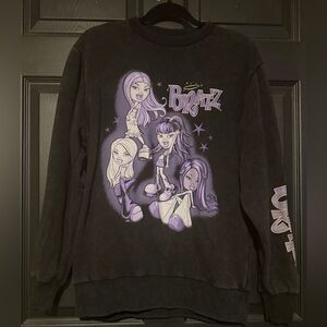 Bratz Acid Wash Black And Purple Oversized Sweatshirt